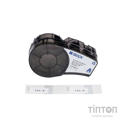 Стрічка для принтера етикеток Brady M21-131-499, 25.4мм х 12.7мм, 121шт, black on white, нейлон (152091)