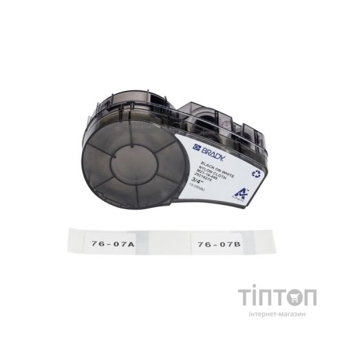 Стрічка для принтера етикеток Brady M21-18-499, 25.4мм х 19.05мм, 121шт, black on white, нейлон (152092)