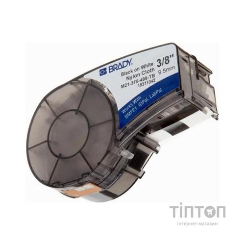 Стрічка для принтера етикеток Brady M21-375-499, nylon, 9.53mm/4.87m, Black on White (M21-375-499)