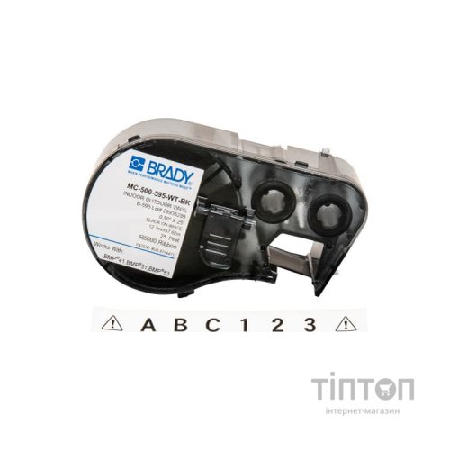Стрічка для принтера етикеток Brady M4C-500-595-WT-BK 12,70мм х 7,62м, black on white, vinyl (143371)