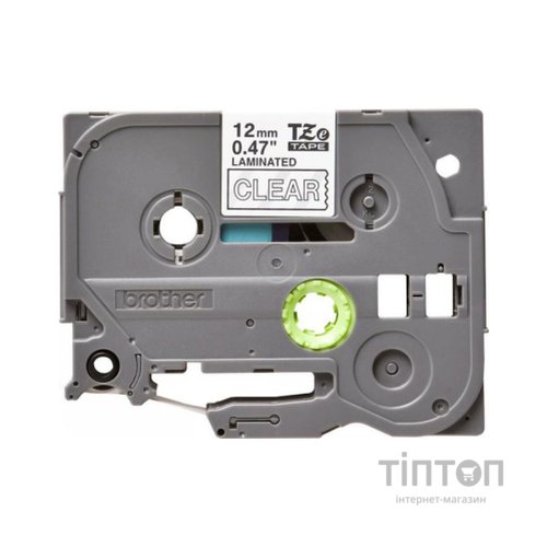 Стрічка для принтера етикеток Brother 12mm Laminated, white on transparent (TZE135)