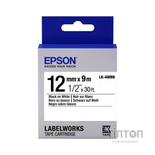 Стрічка для принтера етикеток Epson LK4WBN (C53S654021)