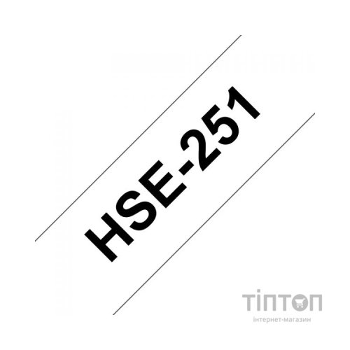 Стрічка для принтера етикеток UKRMARK B-HS251, термоусадочная трубка 23,6мм х 1,5м, black on white, совместимая с HSe251 (900533)