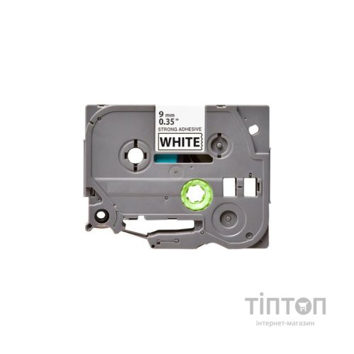 Стрічка для принтера етикеток UKRMARK B-S-T221P, надклейка, 9мм х 8м, black on white, аналог TZeS221 (900605)