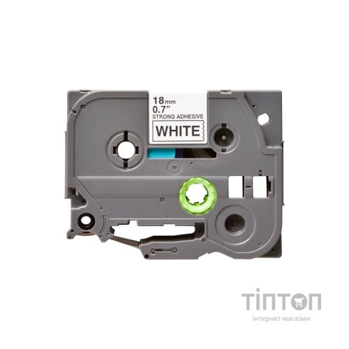 Стрічка для принтера етикеток UKRMARK B-S-T241P-BK/WT, сумісна з TZES241, 18мм х 8м. black on white (900607)