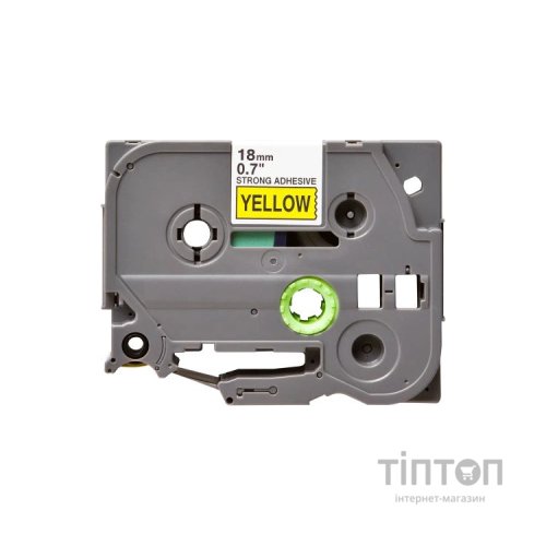 Стрічка для принтера етикеток UKRMARK B-S-T641P-BK/YE, сумісна з TZES641, 18мм х 8м. black on yellow (900608)