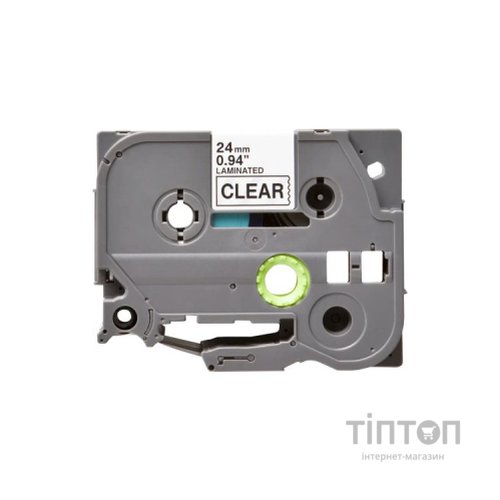 Стрічка для принтера етикеток UKRMARK B-T151P-BK/CL, сумісна з TZE151 ламінована, 24мм х 8м. black on transparent (900602)