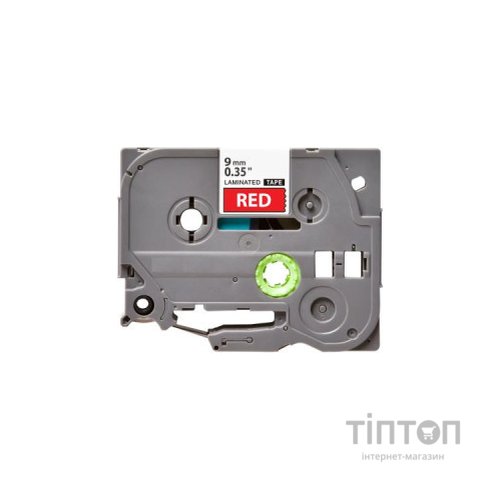 Стрічка для принтера етикеток UKRMARK B-T425P, ламінована, 9мм х 8м, white on red, аналог TZe425 (900555)