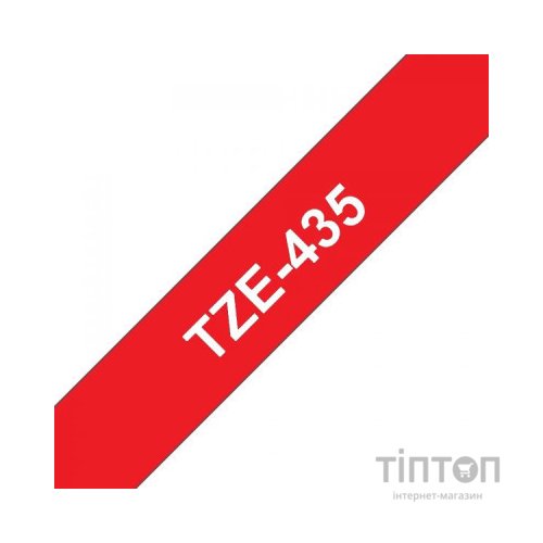 Стрічка для принтера етикеток UKRMARK B-T435P, ламінована, 12мм х 8м, white on red, аналог TZe435 (900784)