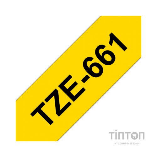 Стрічка для принтера етикеток UKRMARK B-T661P-BK/YE, сумісна з TZE661 ламінована, 36мм х 8м. black on yellow (900604)