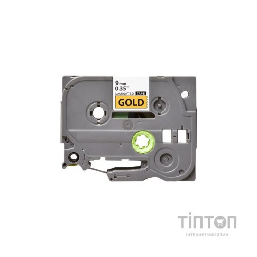 Стрічка для принтера етикеток UKRMARK B-T821P, ламінована, 9мм х 8м, black on gold, аналог TZe821 (900552)
