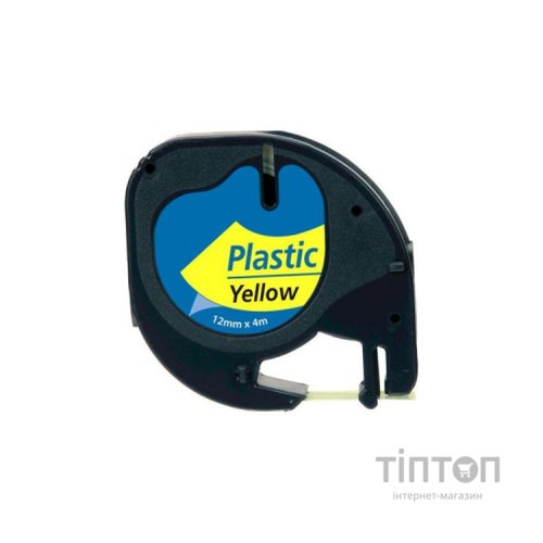 Стрічка для принтера етикеток UKRMARK D-91202-BK/YE, сумісна з DYMO 91202/S0721620, для серії LT. 12мм х 4м., black on yellow (900442)