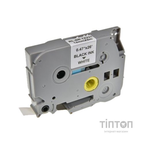 Стрічка для принтера етикеток UKRMARK RL-B-S-T231P-BK/WT, аналог TZES231. підвищеної адгезії 12 мм (900232)