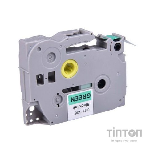 Стрічка для принтера етикеток UKRMARK RL-B-S-T731P-BK/GR, аналог TZES731. підвищеної адгезії 12 мм (900237)