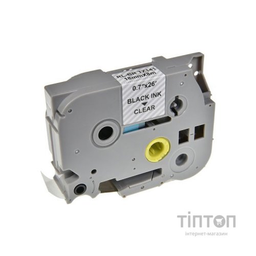 Стрічка для принтера етикеток UKRMARK RL-B-T141P-BK/CL, аналог TZE141. 18 мм х 8 м (900239)