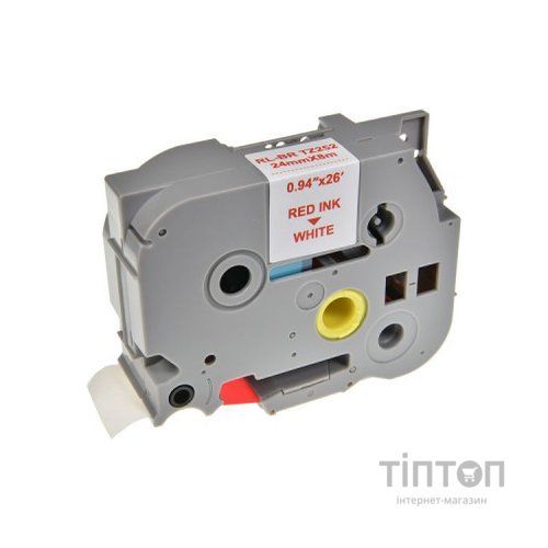 Стрічка для принтера етикеток UKRMARK RL-B-T252P-RE/WT, аналог TZE252. 24 мм х 8 м (900246)