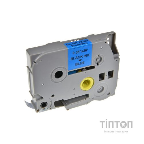 Стрічка для принтера етикеток UKRMARK RL-B-T521P-BK/BL, аналог TZE521. 9 мм х 8 м (900250)