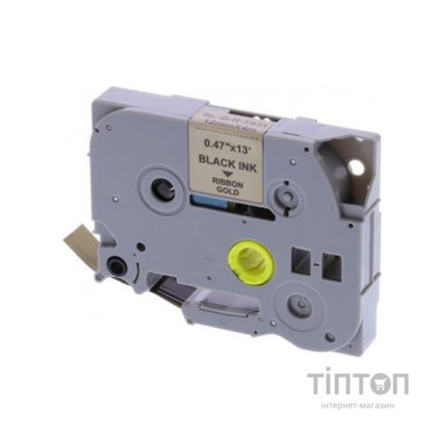 Стрічка для принтера етикеток UKRMARK RL-B-T831P-BK/GO, аналог TZE831. 12 мм х 8 м (900257)