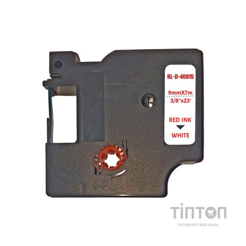 Стрічка для принтера етикеток UKRMARK RL-D-40913P-BK/WT, аналог DYMO S0720680, 9мм х 7м. (900291)