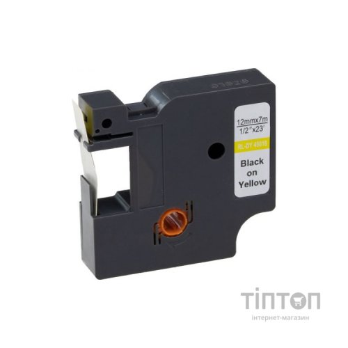Стрічка для принтера етикеток UKRMARK RL-D-45018P-BK/YE, аналог DYMO S0720580, 12мм х 7м. (900299)