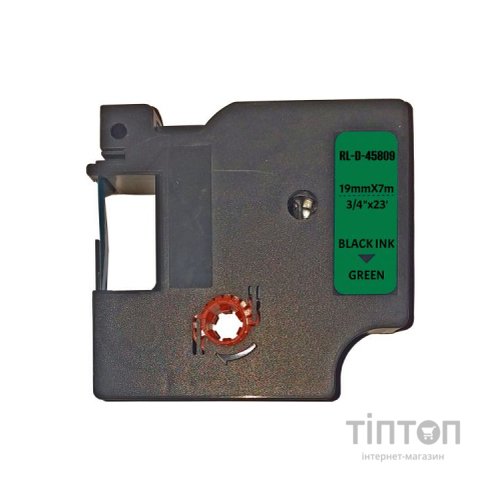 Стрічка для принтера етикеток UKRMARK RL-D-45809P-BK/GR, аналог DYMO S0720890, 19мм х 7м. (900307)