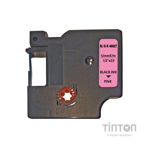 Стрічка для принтера етикеток UKRMARK RL-D-R-46027-BK/PK шовкова стрічка. для DYMO серії D1. 12мм (900310)