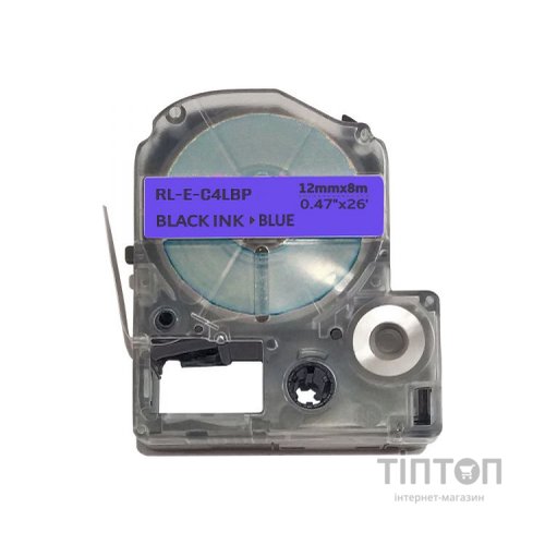 Стрічка для принтера етикеток UKRMARK RL-E-C4LBP-BK/BL, аналог LC4LBP. 12 мм х 8 м (900262)