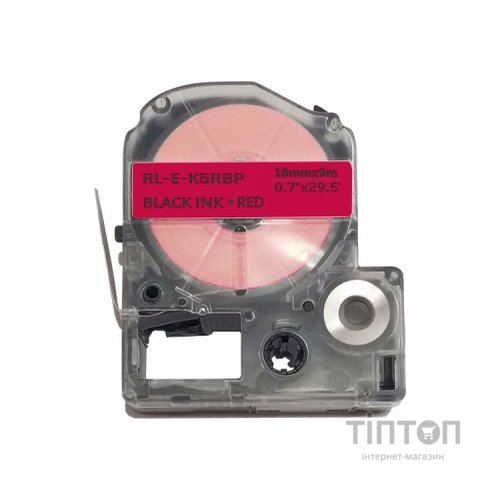 Стрічка для принтера етикеток UKRMARK RL-E-K5RBP-BK/RE, аналог LK5RBP. 18 мм х 9 м (900276)