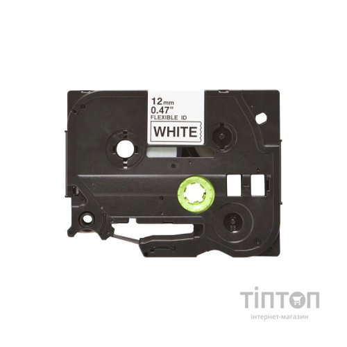 Стрічка для принтера етикеток UKRMARK сумісна з TZEFX231. гнучка, 12мм х 8м. black on white (TZeFX231) (900407)