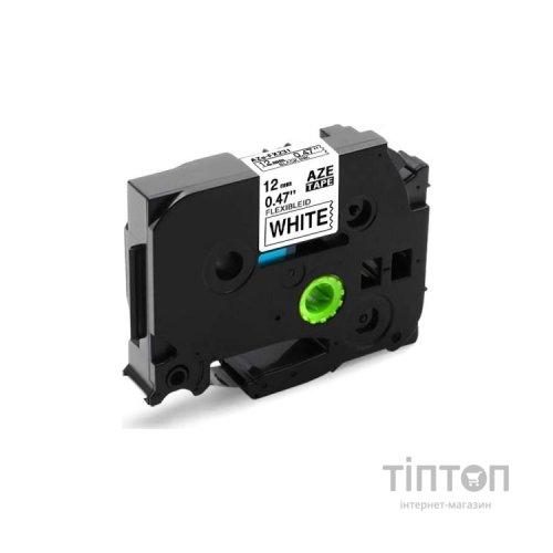 Стрічка для принтера етикеток UKRMARK сумісна з TZEFX631 гнучка, 12мм х 8м black on white (CBTZF631) (900408)