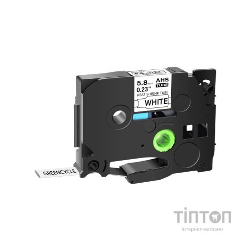 Стрічка для принтера етикеток UKRMARK трубка термозбіжна сумісна з HSe-211, 5,8мм х 1,5м, black on white (900381)