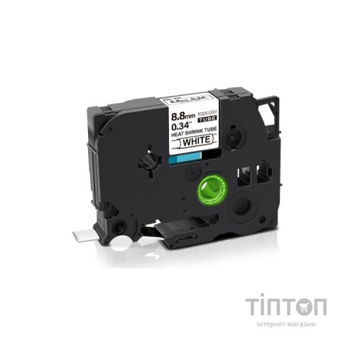 Стрічка для принтера етикеток UKRMARK трубка термозбіжна сумісна з HSe-221, 8,8мм х 1,5м, black on white (900410)