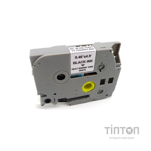 Стрічка для принтера етикеток UKRMARK трубка термозбіжна сумісна з HSE-231, 11,7мм х 1,5м, black on white (900382)