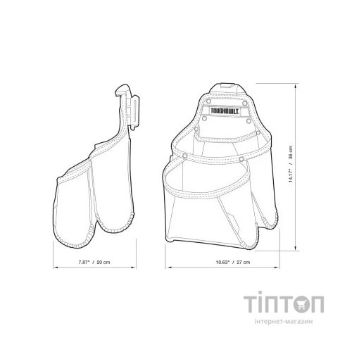 Сумка для інструмента ToughBuilt паясна з підставкою, для витратних матеріалів (TB-CT-03)