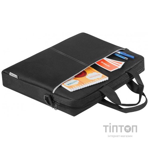 Сумка для ноутбука 15.6'' Defender Lite з кишенею, чорно-сіра (26086)