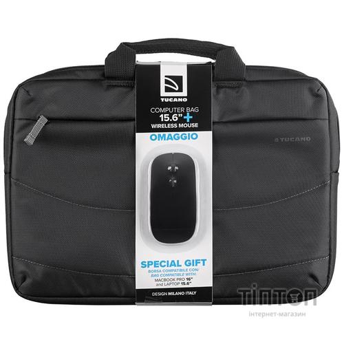 Сумка для ноутбука Tucano 15.6" SLIM BAG IDEALE + Wireless mouse, Black (BU-BIDEA-WM)