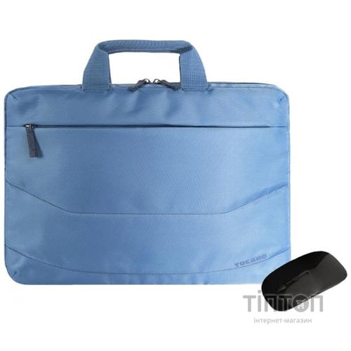 Сумка для ноутбука Tucano 15.6" SLIM BAG IDEALE + Wireless mouse, Blue (BU-BIDEA-WM-Z)