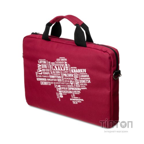 Сумка для ноутбука Vinga 14" NB1402 Burgundy, white print (NB1402UWBY)