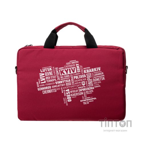 Сумка для ноутбука Vinga 15.6" NB1502 Burgundy, white print (NB1502UWBY)