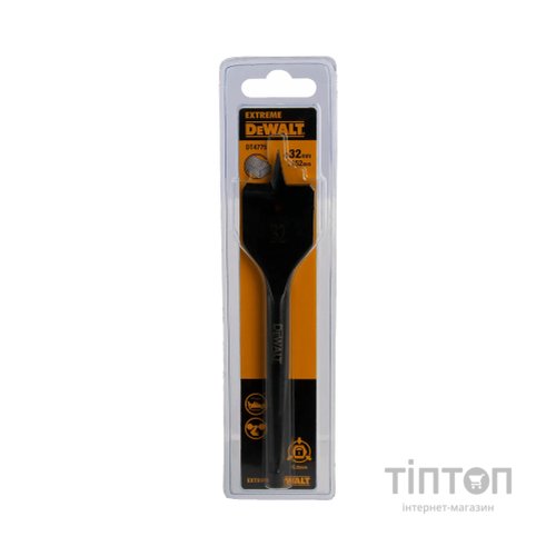 Свердло DeWALT по дереву пухове EXTREME Impact D=32, L=152, WL=132, 1 шт. (DT4775)