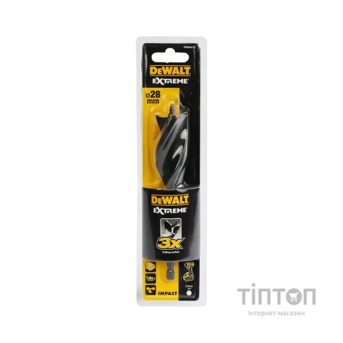 Свердло DeWALT по дереву спіральне, D = 28 мм, L = 152 мм, WL = 100 мм, 1 шт (DT90244)