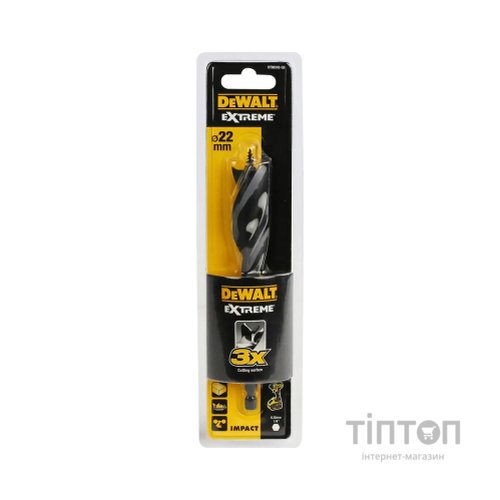 Свердло DeWALT по дереву спіральне, D=22 мм, L=152 мм, WL=100 мм, 1 шт (DT90242)