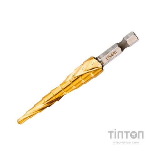 Свердло DeWALT по металу EXTREME IMPACT, ступінчасте, HSS-G, 4-12 мм, D хвостовика 6,35 мм (DT5026)