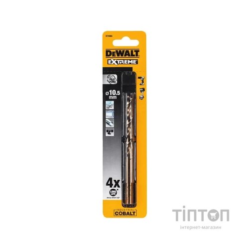 Свердло DeWALT по металу EXTREME INDUSTRIAL COBALT HSS-CO, 10.5 х 133 х 84 мм (DT4965)