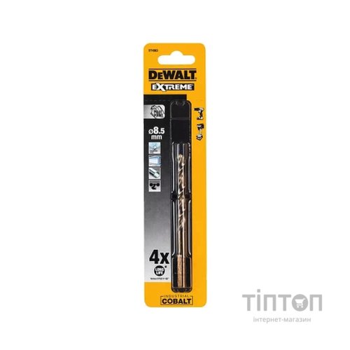 Свердло DeWALT по металу EXTREME INDUSTRIAL COBALT HSS-CO, 8.5 х 117 х 72 мм (DT4963)