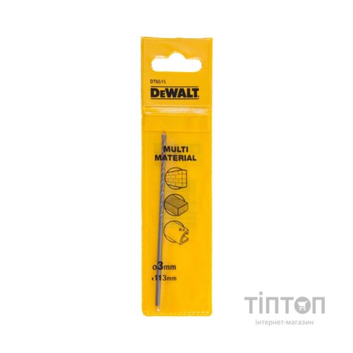 Свердло DeWALT універсальне D = 3 мм, L = 113 мм, WL = 83 мм, 1 шт (DT6515)