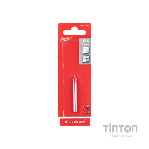 Свердло Milwaukee GENII по склу та плитці 5,0х50 мм (4932471957)