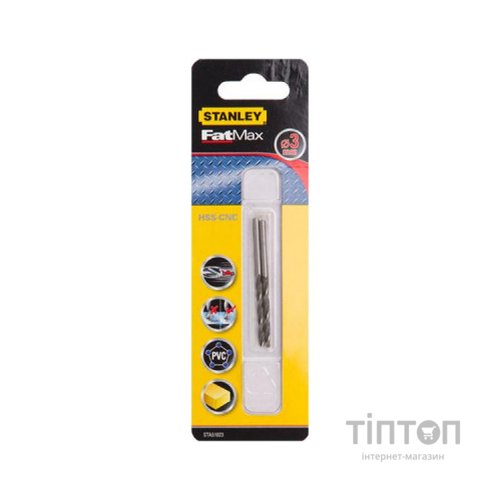 Свердло Stanley по металу HSS-CNC d=3мм, 61х33мм.