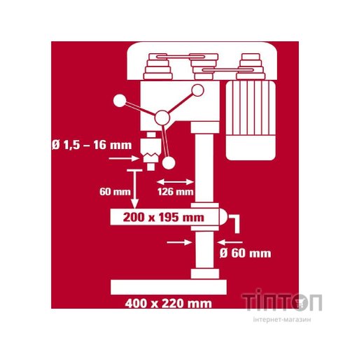 Свердлильний верстат Einhell TC-BD 630/1 630Вт, 250-2400об/хв (4520597)