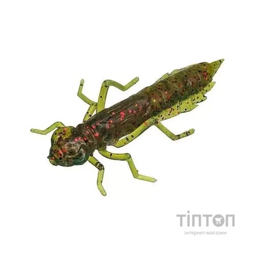 Силікон рибальський FishUP Dragonfly 1.7" 019 - Motor Oil/Red (8шт/уп) (1864.14.68)